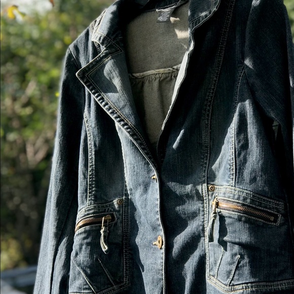 Vintage Gem 90’s Motto Jean Blazer Jacket - Picture 5 of 6